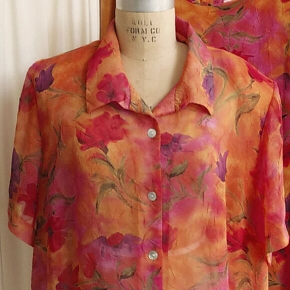 Maxi Dress Size 24W Lady Dorby Semi-Sheer Cover Top - Picture 3 of 11